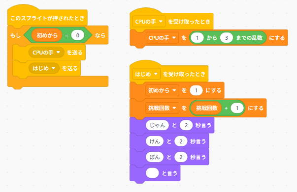 Scratchのねこクリックブロック（ゲーム開始処理）