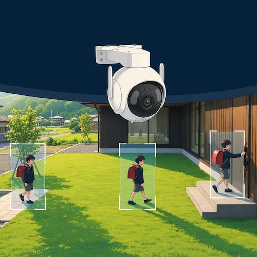 SwitchBot屋外パンチルトカメラ5MPの360°見渡し
